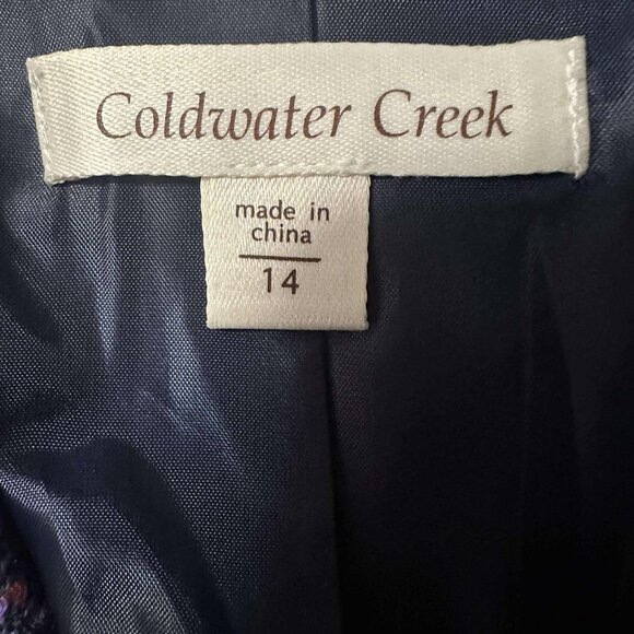 Coldwater Creek EUC women's 14 purple multi-color 2 button closure - Picture 2 of 5